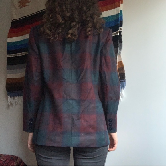 100% Pure Wool Plaid Blazer - Picture 2 of 6